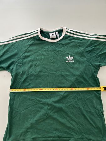 T-shirt Adidas vert à rayures blanches, taille XL