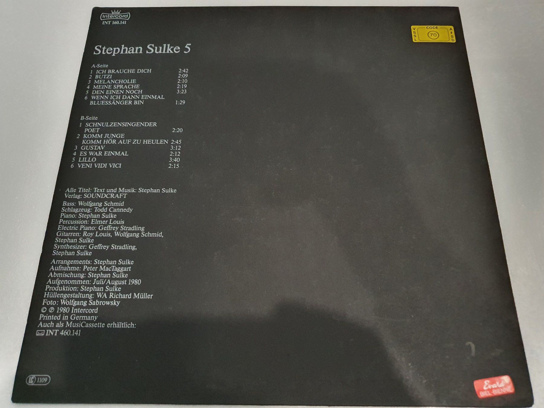 Dischi in vinile: Stephan Sulke – Stephan Sulke 5 – Usato da Uster venduto da Vinyl-Leidenschaft 1
