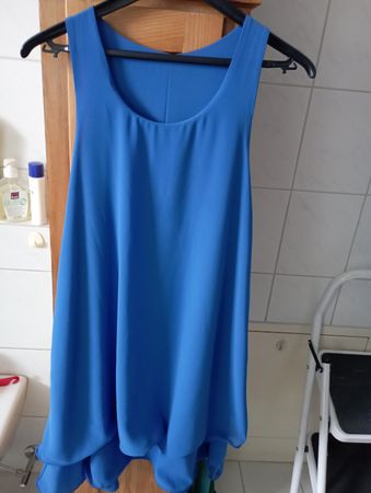 leichtes Sommer Kleid mit Unterrock königsblau 40 bis 42