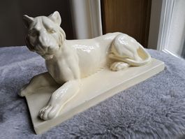Art Déco antike Löwen Skulptur Keramik ca 1920