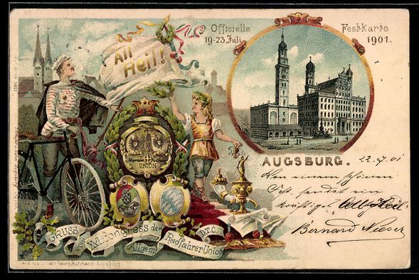 Cancelleria postale: Litho Ganzsache PP15 C40: Augsburg, XVI. – Usato da Berlin venduto da bartko-reher