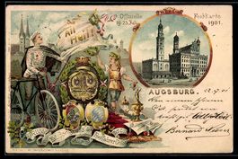 Litho Ganzsache PP15 C40: Augsburg, XVI.