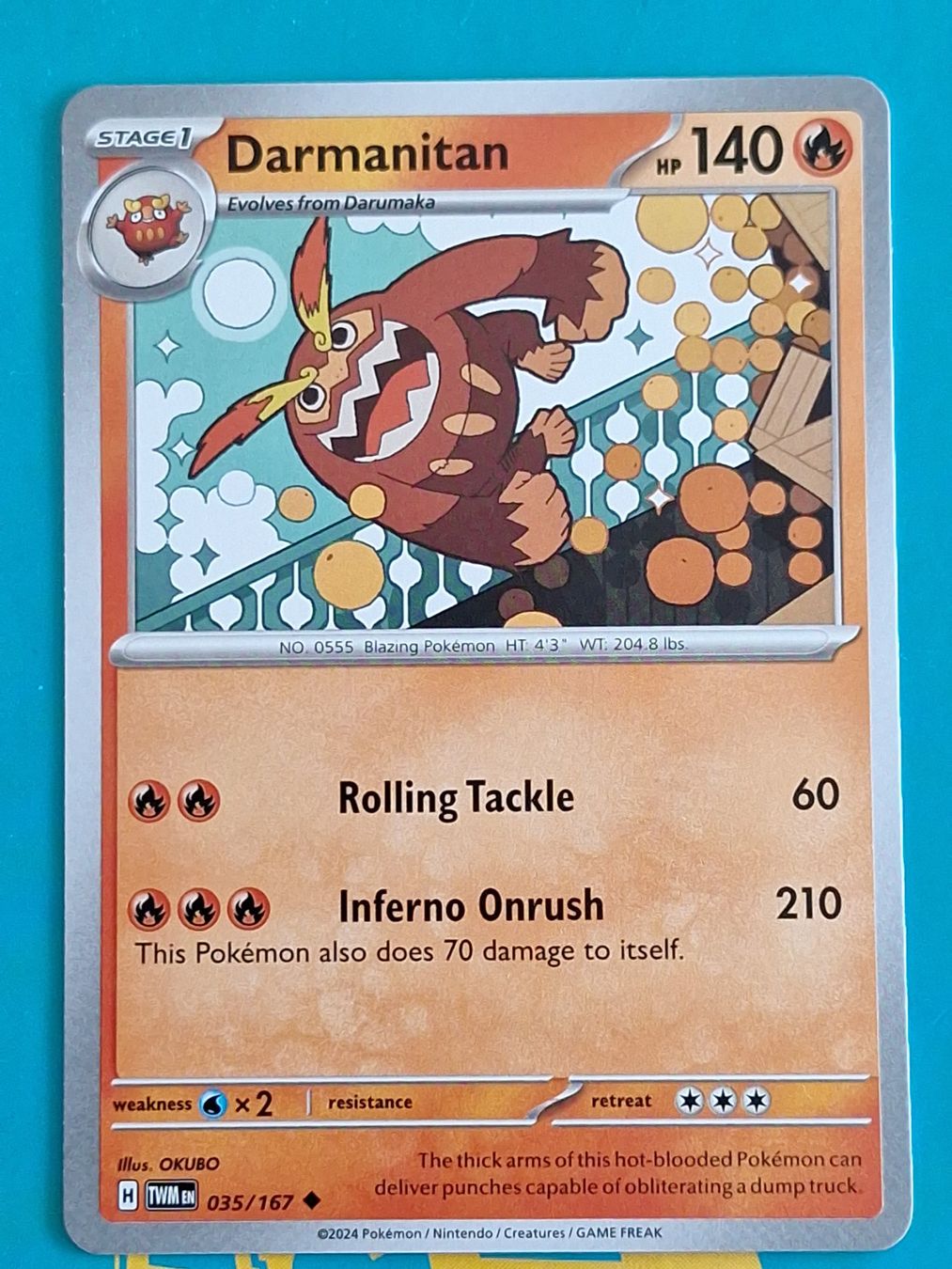 Pokémon Sammelbilder & Trading cards: Darmanitan - Twilight Masquerade Pokemon - #7.2 – Gebraucht aus Altstätten SG von GGsGameshop