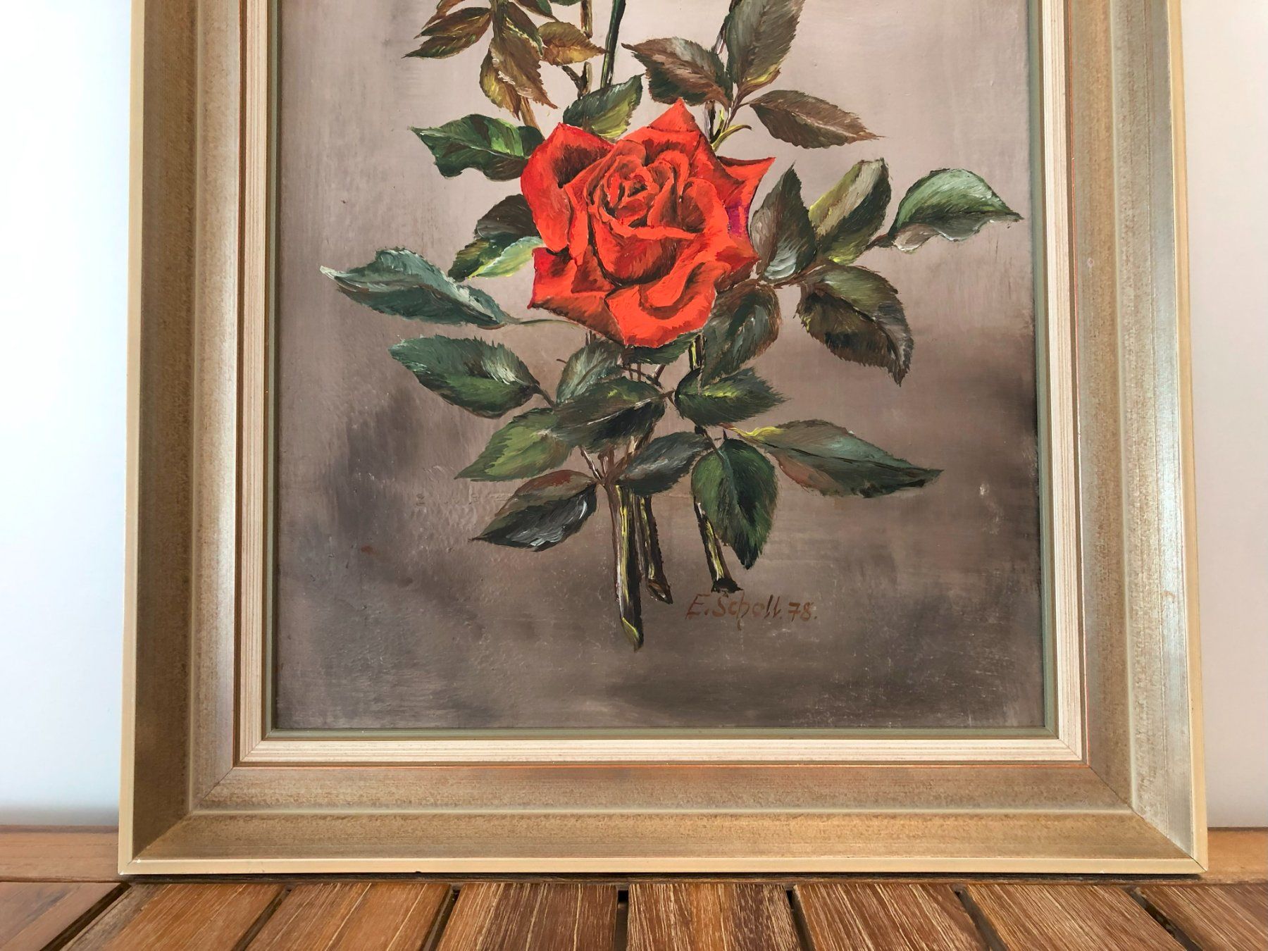 Dipinti: Öl Gemälde hübsches Rosenstillleben – Usato da Ottenbach venduto da TimelessEmotions. 5