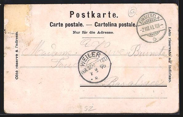 Cartoline postali: Litho Einsiedeln, Ansicht des Klosters,  – Usato da Berlin venduto da bartko-reher 1