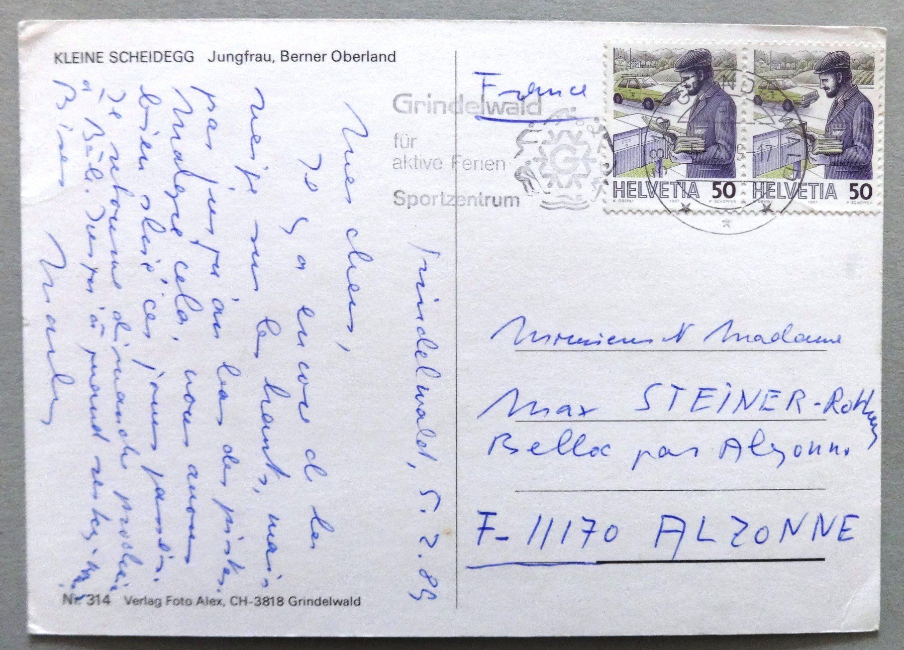Cartes postales: Kleine Scheidegg, Jungfrau, B.O. – Défectueux à Fétigny par Billy2miny 1