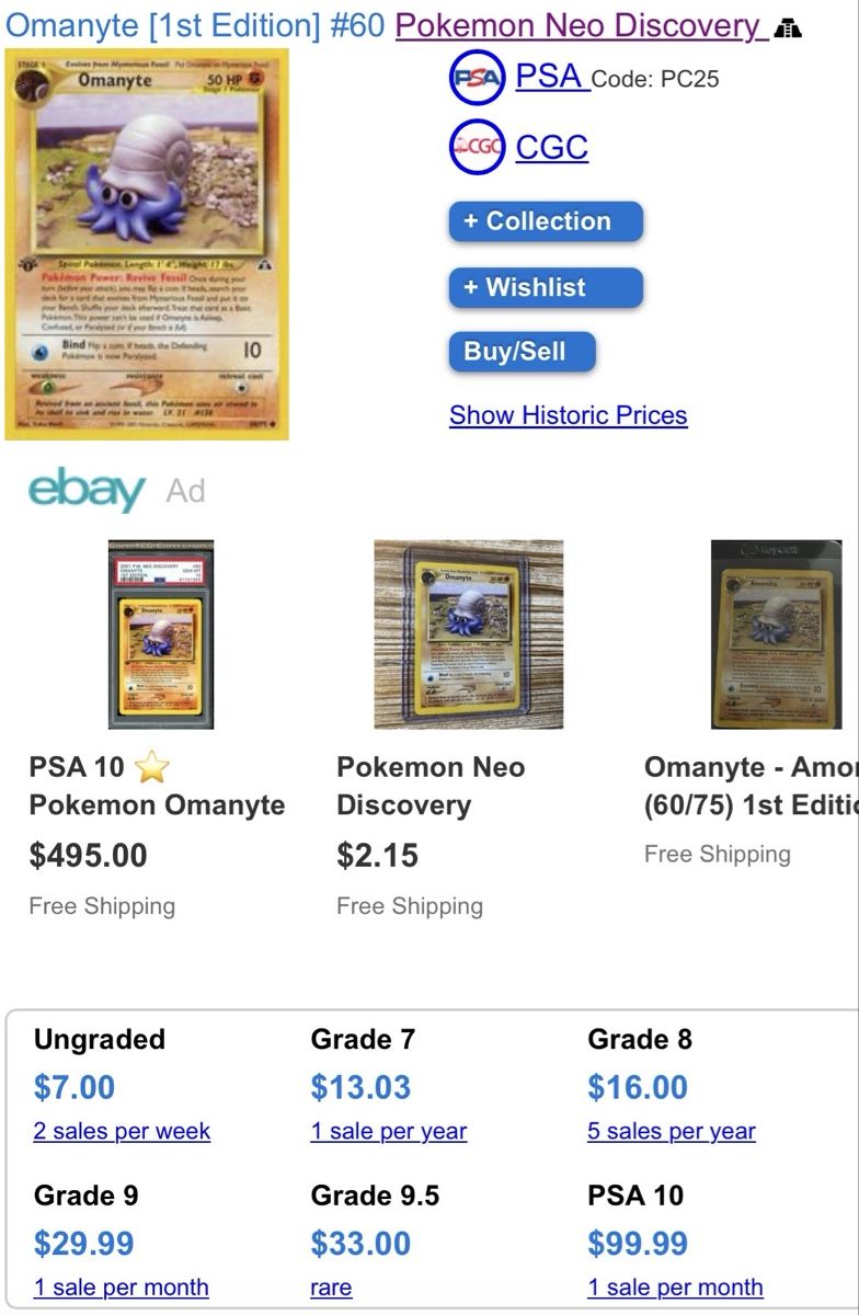 Pokémon Carte collezionabili: Amonitas 1st Edition 60 - DE – Usato da Zürich venduto da LJF 3