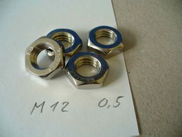 4 M12 Muttern 0,5  INOX A2       Porto nach Menge
