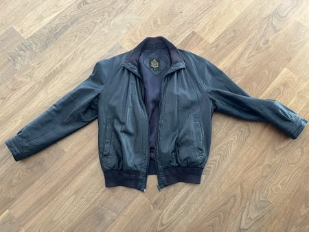 Dunkelblaue Lederjacke Vintage