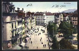 St. Gallen, Strassenpartie mit Strasseba