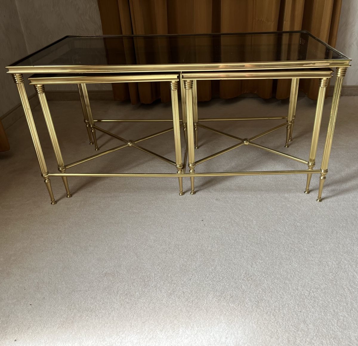 Tavoli: Maison Jansen style brass framed coffee tables – Usato da Zürich venduto da ajl_x6tg 1