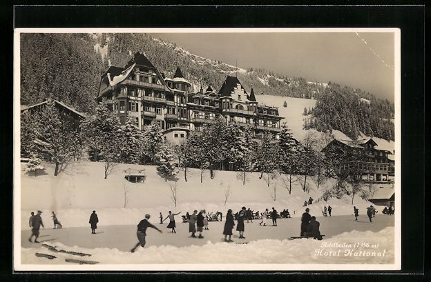 Cartoline postali: AK Adelboden, Hotel National, 1933 – Usato da Berlin venduto da bartko-reher