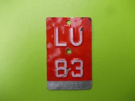 Velonummer / Fahrradnummer LU 83
