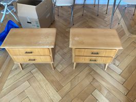Tables de chevet Vintage en bois massif - style scandinave