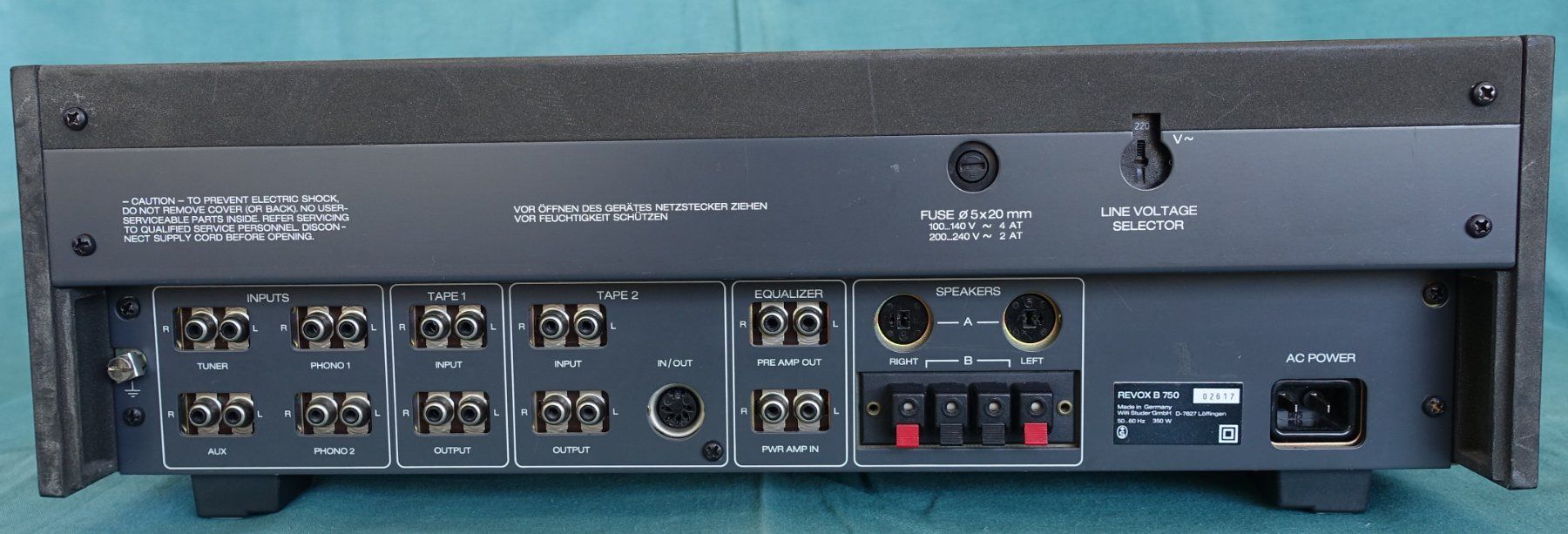 Revox Amplificatori: Revox B 750 MK I Verstärker – Difettoso da Lohn-Ammannsegg venduto da Vizechef 9