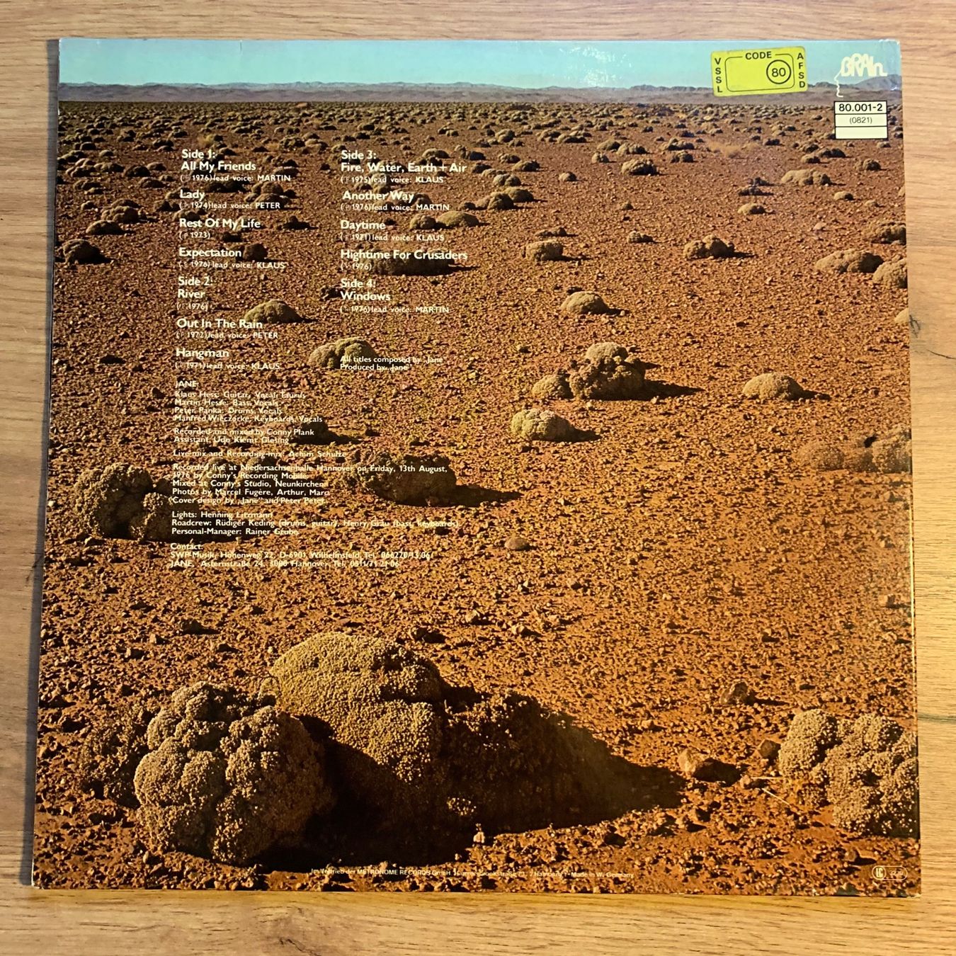 Dischi in vinile: JANE - LIVE AT HOME...OG GER 1978...VG/VG+ – Usato da Gals venduto da Diskopatshop 1