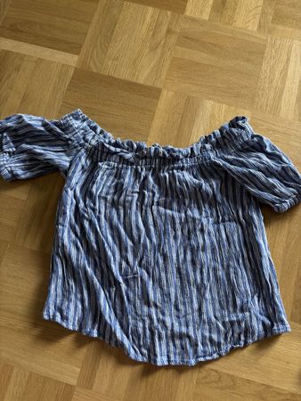 Crop-Top blau-weiss gestreift