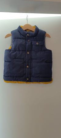 ZYBABY Outerwear Steppgilet Weste, dunkelblau-gelb, 76/82
