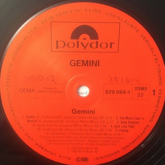 Schallplatten: Gemini - Gemini (LP) – Gebraucht aus Grüningen von azulvinyl 2