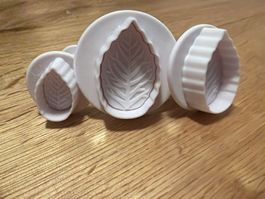 Fondant Ausstecher und Präger Set Blätter 3-teilig
