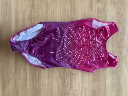 Pink-lila Glitzer Turndress mit Steinen, Grösse S/M