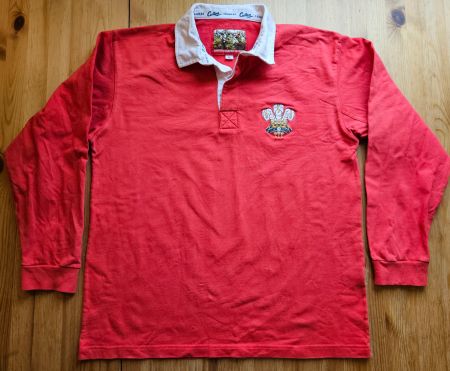 Wales retro Rugby Shirt ICH DIEN Gr. L Cotton Traders