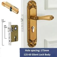 Poignée de porte  vintage silencieuse intérieure avec clés