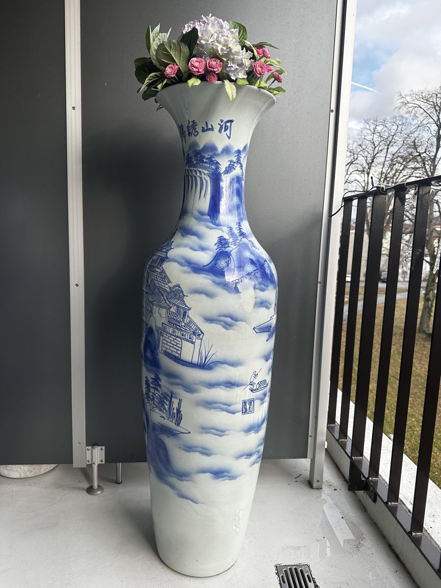 Tutte le decorazioni: Tall Blue & White Vases Pair - Summer Decor – Usato da Niederlenz venduto da bul_m9x7