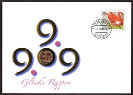 Numisbrief, Jahres-Glücks-Rappen-Brief -9.-9.09--9