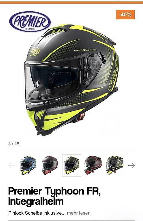 Caschi & visiere: Neu Premier Typhoon FR, Integralhelm – Usato da Luzern venduto da dfr_dx5r