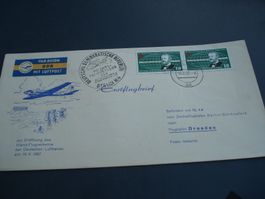 DDR Erstflugbrief 1957, Berlin-Dresden, Lufthansa, Inland