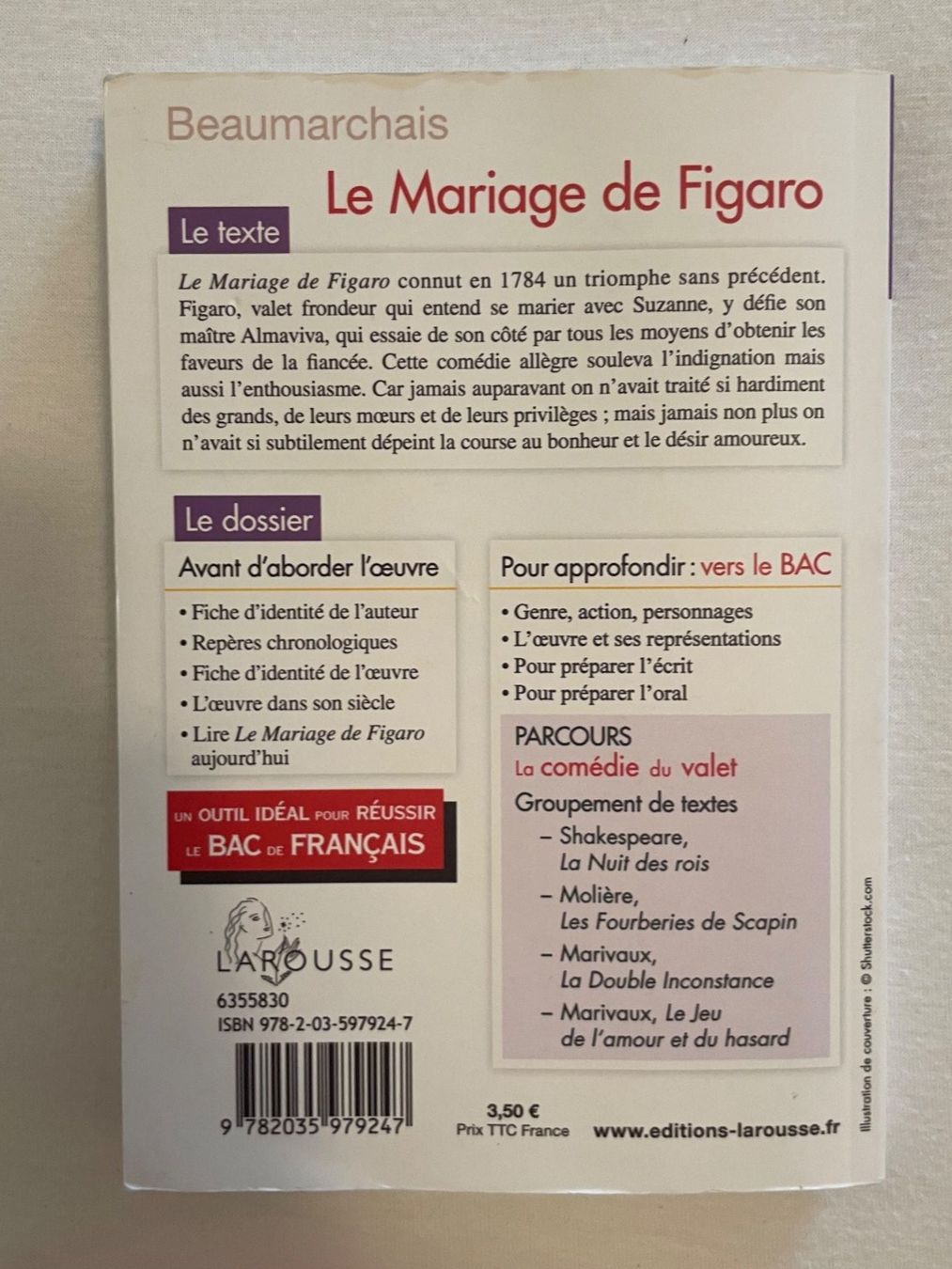 Libri: Larousse Petits Classiques Le Mariage de Figaro, français – Usato da Zürich venduto da Joba-Sell 1