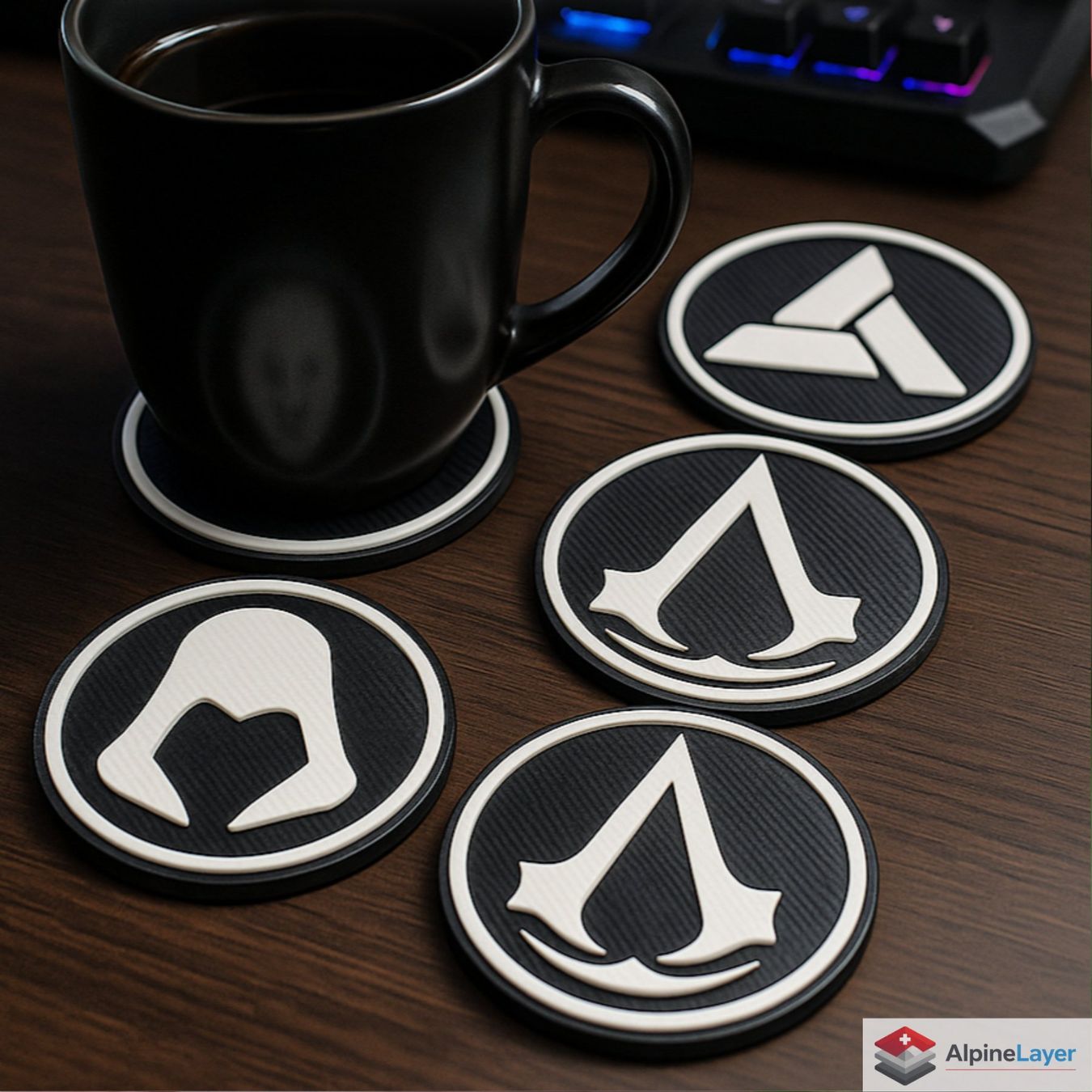 Sottobicchieri: Assassin's Creed Coaster Set with Holder 3D Printed – Nuovo (secondo la descrizione) da Losone venduto da AlpineLayer