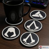 Assassin's Creed Coaster Set with Holder 3D Printed