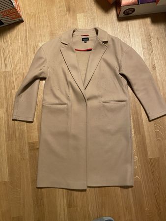 Topshop Mantel, Grösse 42, Beige, Wollmischung