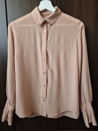 Camicetta Snob Seiden-Bluse Langarm Nude-Rosa Gr. S