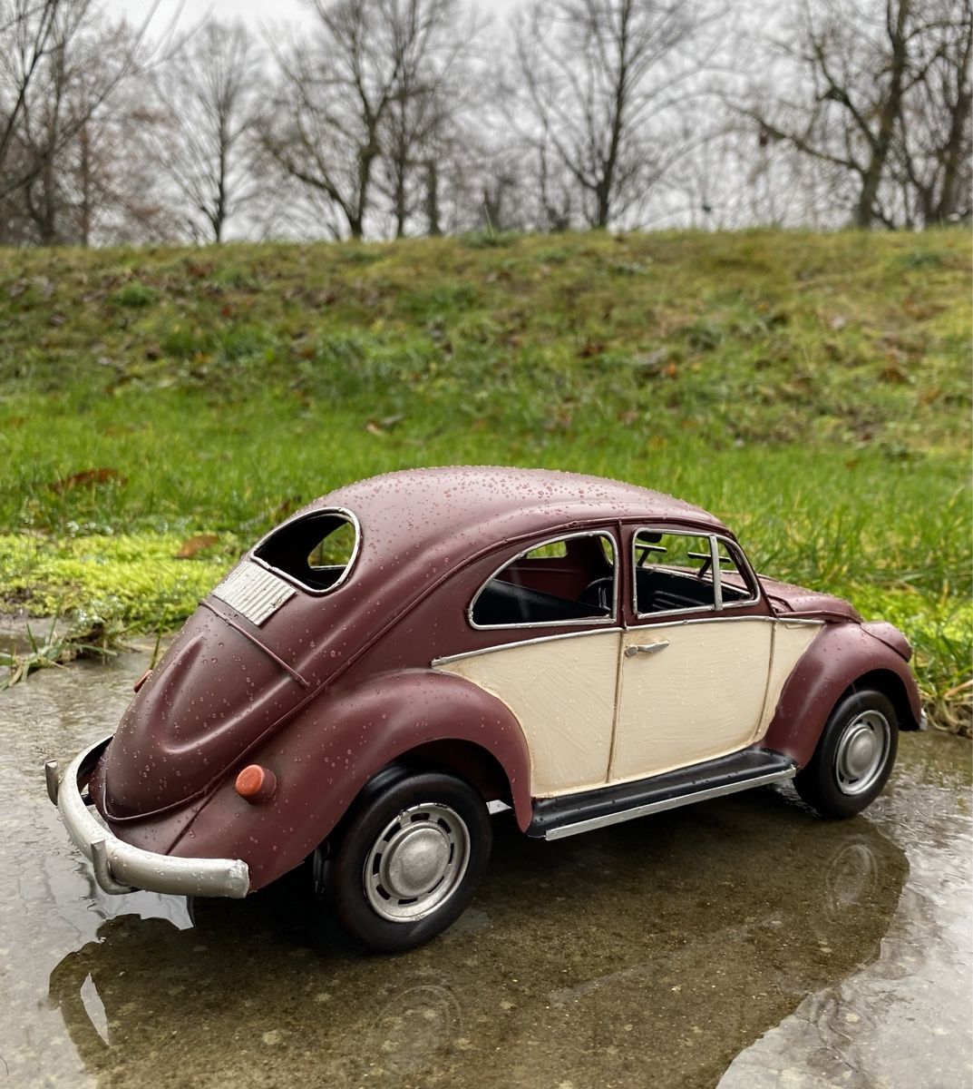 Volkswagen Modellini d'auto: VW Käfer Weinrot &  Beige aus Blech – Nuovo (secondo la descrizione) da Langendorf venduto da Blechfahrzeuge 4