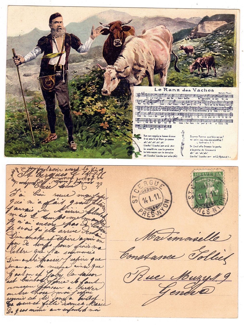 Cartes postales: Le Ranz des Vaches – D'occasion à La Tour-de-Peilz par amjust