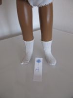 Puppensocken, Socken weiss für die Sasha Puppe, 9x4.50 cm