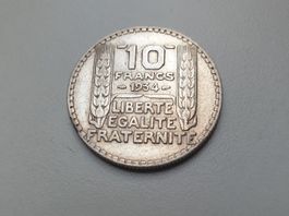 🇫🇷 France 10 Francs 1934 *VF* Silver 10g .680 Turin