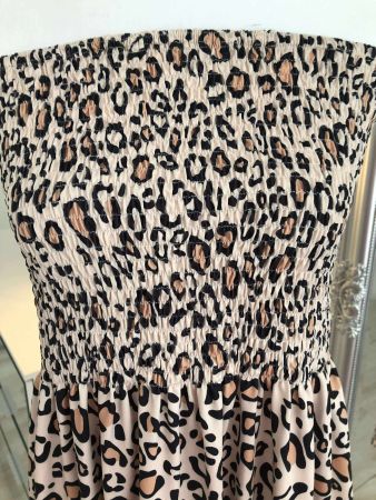 SALE ‼️ Kleid Sommerkleid Damen Bandeau Leo Muster XL