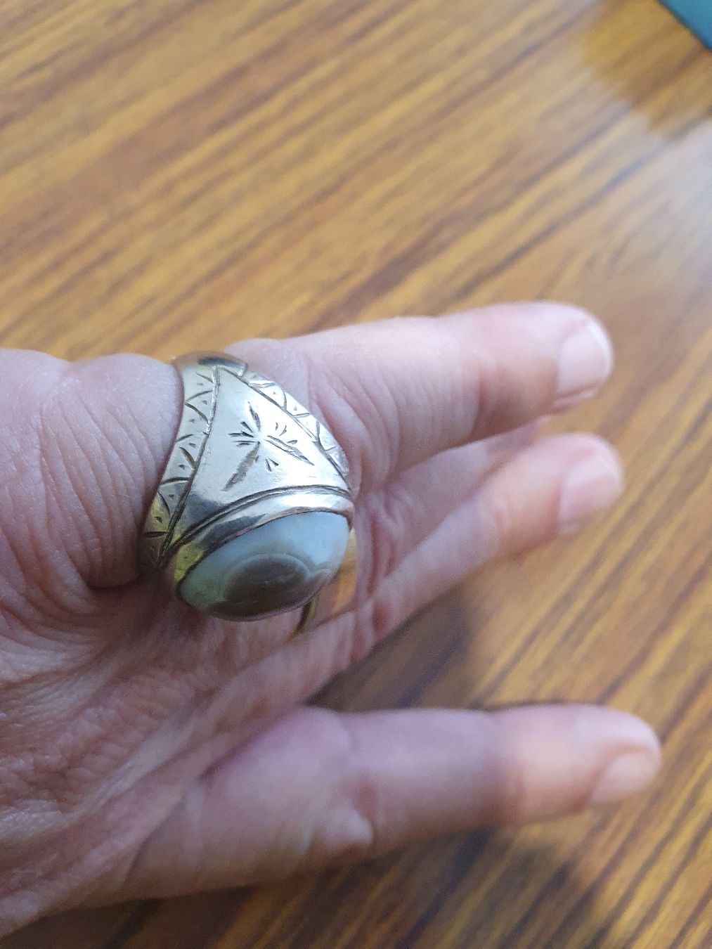 Anelli: Vintage Silber Achat Ring für Sie oder Ihn – Usato da Wohlen AG venduto da palmsprings 5
