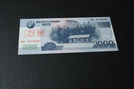 UNC specimen 2000 won Corée du nord 2009