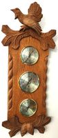Antike Wetterstation aus Holz, geschnitzt, funktioniert!