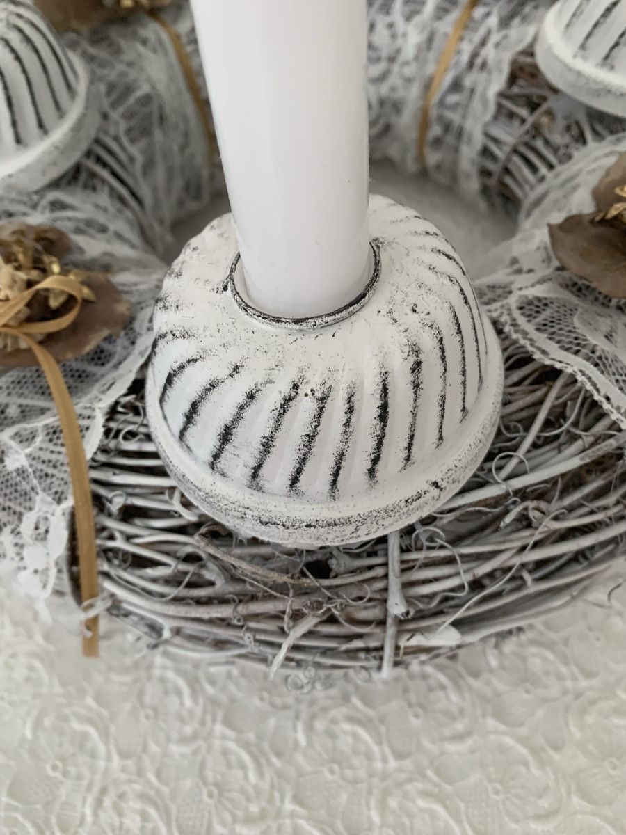 Tutte le decorazioni: Adventskranz Shabby chic – Nuovo e nell'imballaggio originale da Diepoldsau venduto da Luxusdeko 4