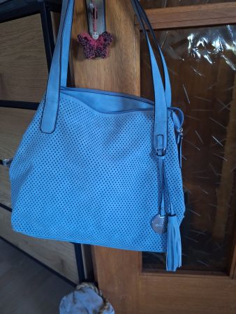 Taschenherz Handtasche hellblau perforiert neu