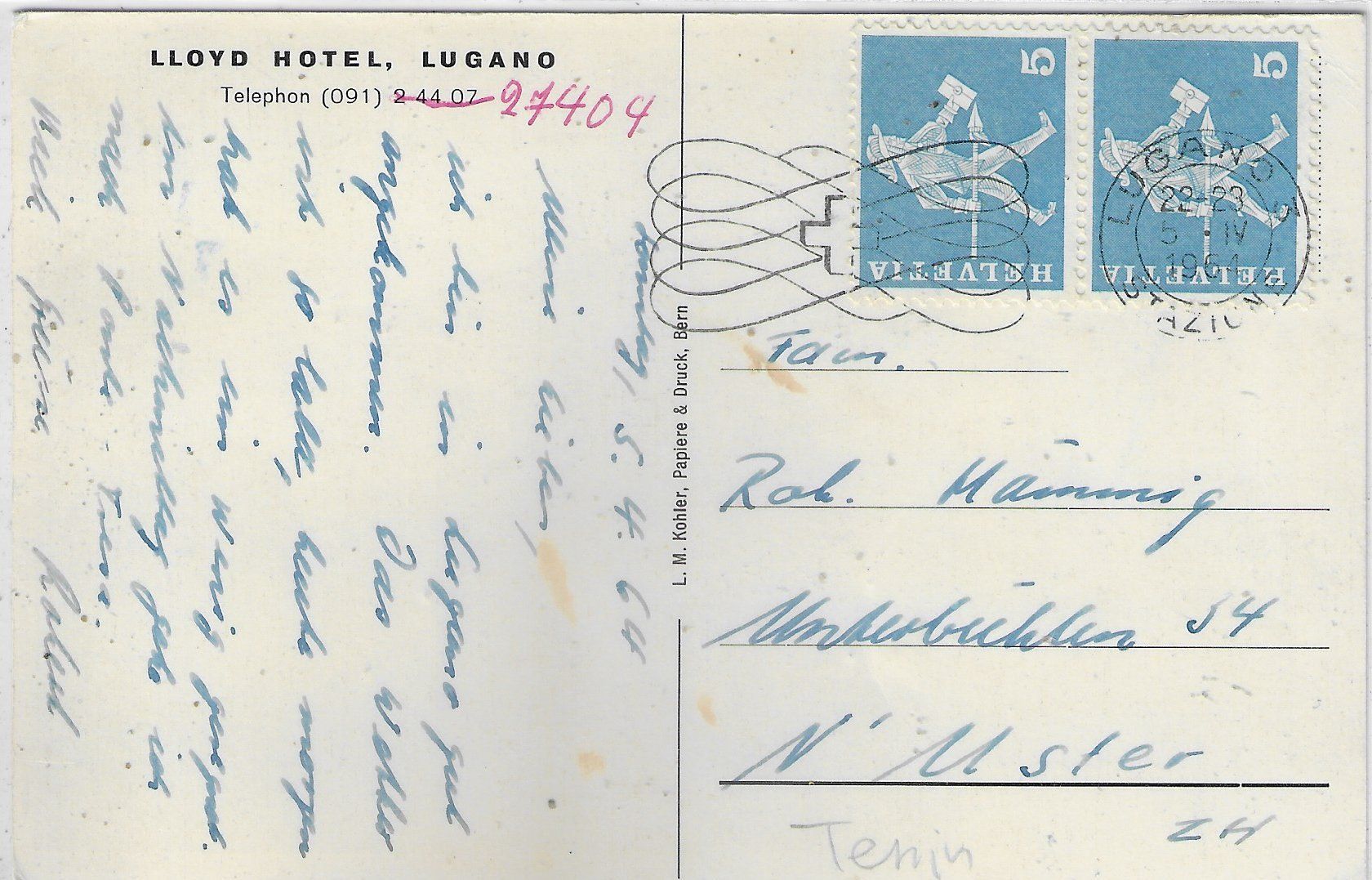 Cartoline postali: Lloyd Hotel - Lugano – Usato da Ettingen venduto da Kartenplanet 1