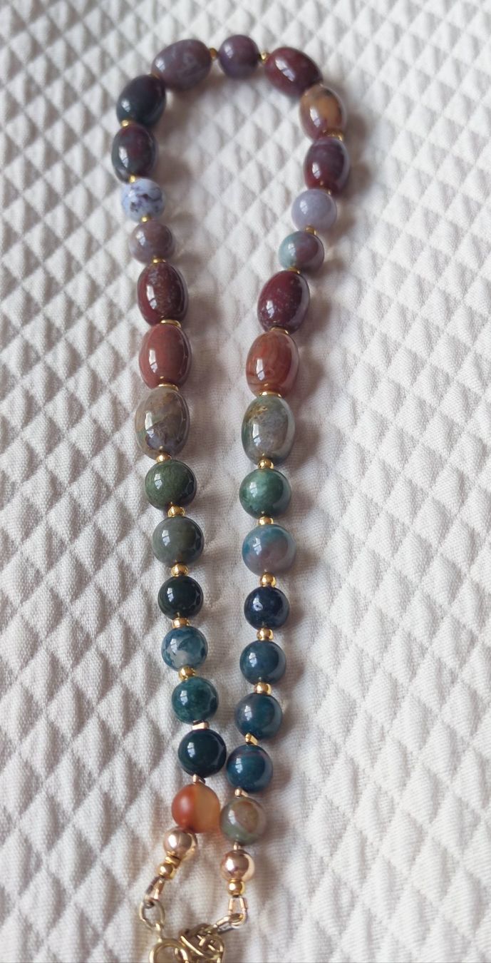 Ketten: Ensemble de bijoux en jaspe  boho/vintage, halskette – Neu und originalverpackt aus Chamoson von OkGeo 1