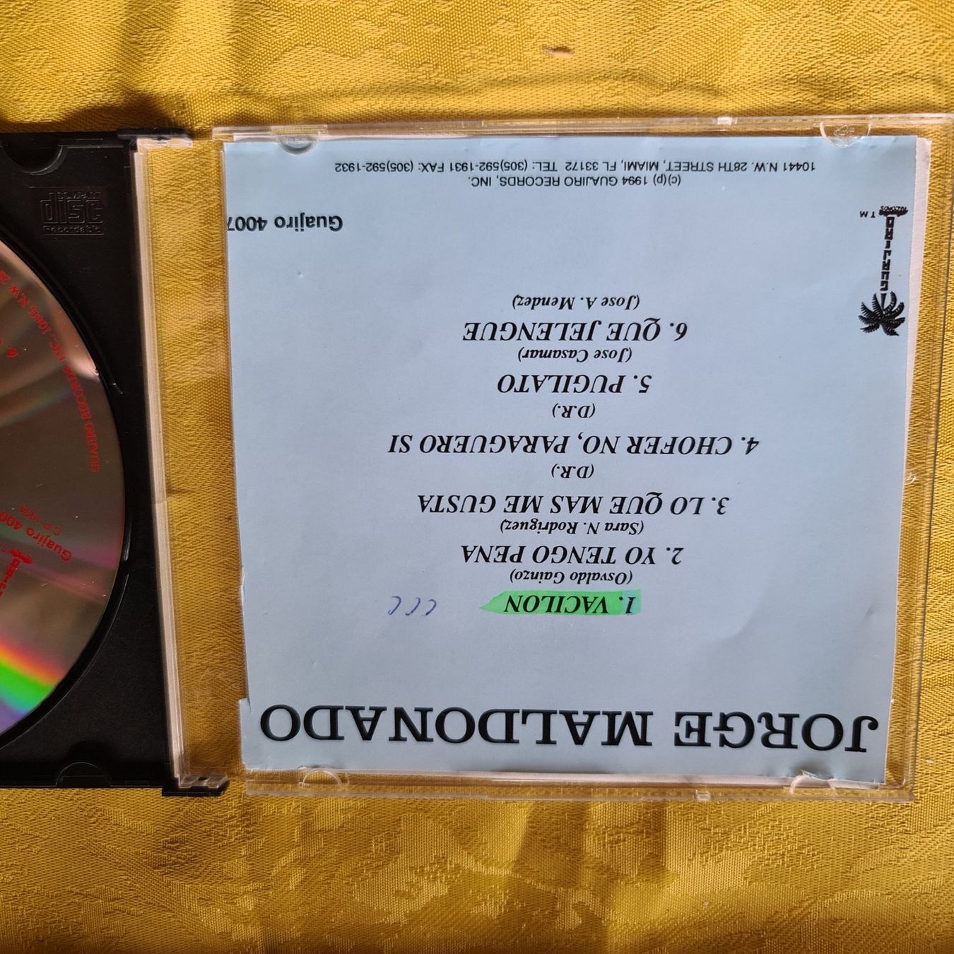 CD: CD Jorge Maldonado – Usato da Dintikon venduto da Vexi 1