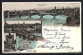 Litho Basel, Spalenthor, Rheinansicht, T